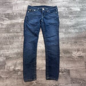 True Religion Big T Earthworm Skinny Jeans Low Rise Womens Sz. 28